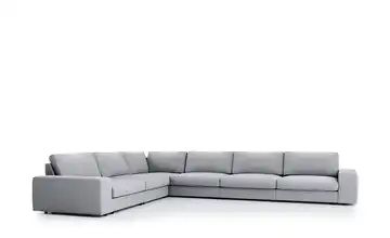 Ecksofa hellgrau - Flachgewebe Brooke