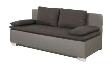 Schlafsofa grau/braun - Kunstleder/Webstoff Ronja