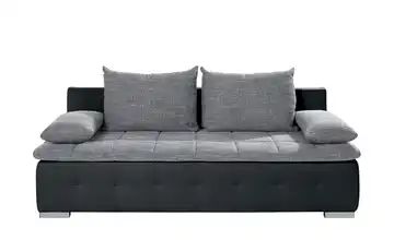 smart Schlafsofa schwarz/grau - Kunstleder/Webstoff Simona