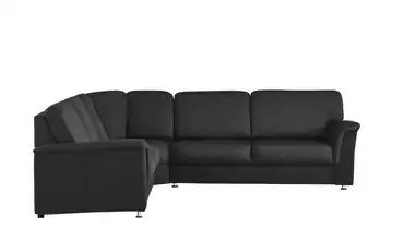 smart Ecksofa schwarz - Flachgewebe Valencia