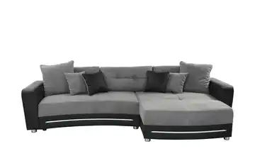 Ecksofa schwarz/grau - Kunstleder/Mikrofaser Luana