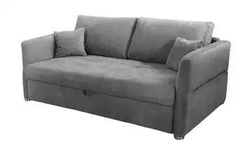 Schlafsofa hellgrau - Mikrofaser Emely