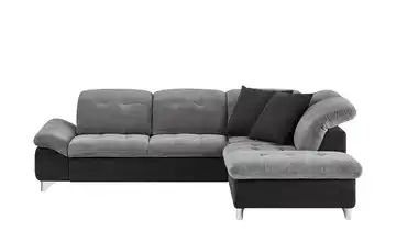 uno Ecksofa inkl. Kopfteilverstellung grau - Mikrofaser Mira