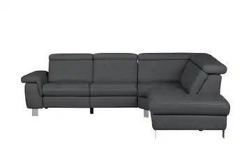Ecksofa aus Leder anthrazit - Leder Aruba