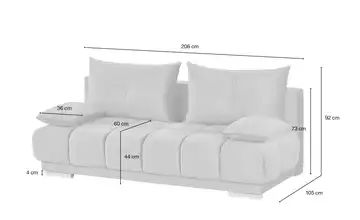 bobb Schlafsofa mit Boxspringpolsterung grau - Flachgewebe Isalie de Luxe