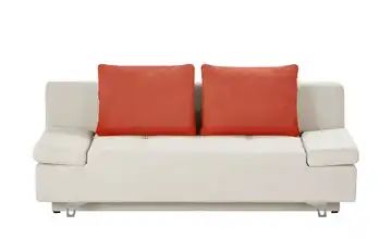 smart Schlafsofa weiß - Webstoff Patriece