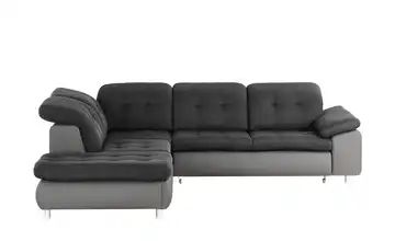 switch Ecksofa grau-braun/anthrazit - Kunstleder/Webstoff Sevilla