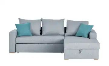 smart Ecksofa grau - Flachgewebe Anna
