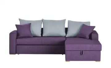 smart Ecksofa lila/silbergrau - Flachgewebe Anna