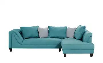 smart Ecksofa petrol - Flachgewebe Bruni