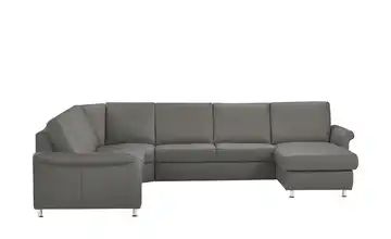 meinSofa Leder-Wohnlandschaft grau - Leder Joris