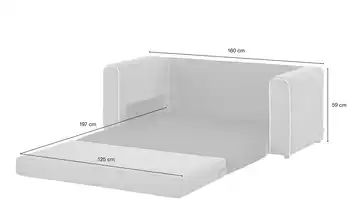 smart Schlafsofa grau - Flachgewebe Laura
