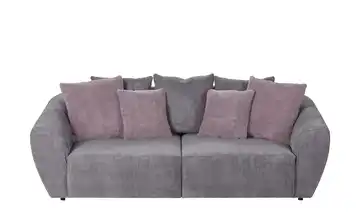 smart Big Sofa Savita Cordstoff Grau Farbe Zierkissen Altrosa