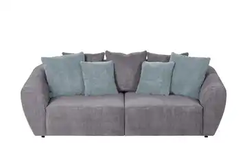 smart Big Sofa Savita Cordstoff Grau Farbe Zierkissen Mintgrün