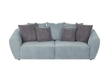 smart Big Sofa Savita Cordstoff Mintgrün Farbe Zierkissen Grau