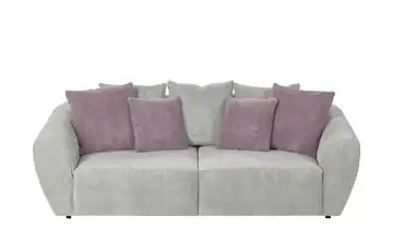 smart Big Sofa Savita Cordstoff Beige Farbe Zierkissen Altrosa 