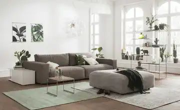 Gallery M Big Sofa grau-braun - Mikrofaser Lucia