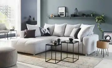 bobb Ecksofa grau - Flachgewebe Betty