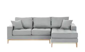 smart Ecksofa grau - Flachgewebe Vivien