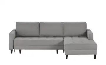 smart Ecksofa hellgrau - Flachgewebe Geradine