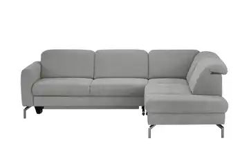 uno Ecksofa grau - Webstoff Lea