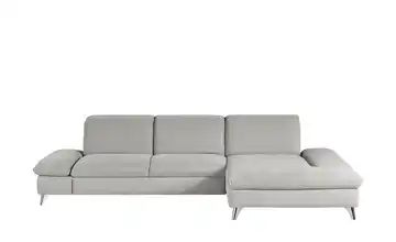 Ecksofa hellgrau - Webstoff Cayman