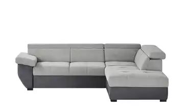 uno Ecksofa dunkelgrau/grau - Mikrofaser/Webstoff Speedway