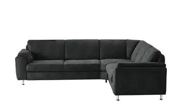 meinSofa Ecksofa schwarz - Mikrofaser Julia