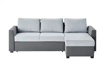 Ecksofa grau/hellgrau - Mikrofaser/Webstoff Selina