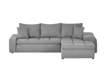 switch Ecksofa mit 2 Hockern grau - Mikrofaser Riva
