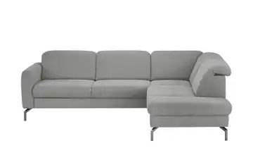 uno Ecksofa grau - Webstoff Lea