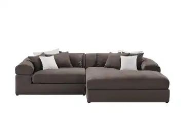 smart Ecksofa braun/weiß - Flachgewebe Lianea