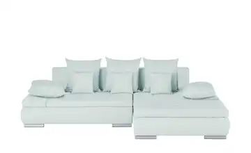 switch Ecksofa mit Kissen hellblau - Webstoff Ivan