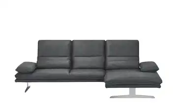 W.SCHILLIG Ecksofa aus Mikrofaser Broadway Erweiterte Funktion Anthrazit rechts