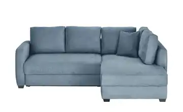 bobb Ecksofa mit Boxspringpolsterung Lisa de Luxe Blau rechts Webstoff grob