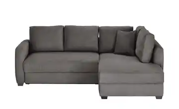 bobb Ecksofa mit Boxspringpolsterung Lisa de Luxe Taupe rechts Webstoff grob