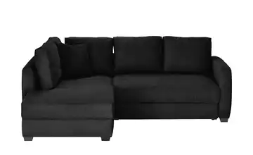 bobb Ecksofa mit Boxspringpolsterung Lisa de Luxe Schwarz links Webstoff grob