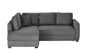 bobb Ecksofa mit Boxspringpolsterung Lisa de Luxe Steingrau links Webstoff grob