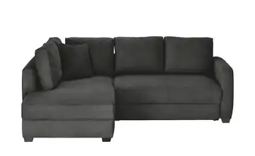 bobb Ecksofa mit Boxspringpolsterung Lisa de Luxe Graphit links Webstoff grob