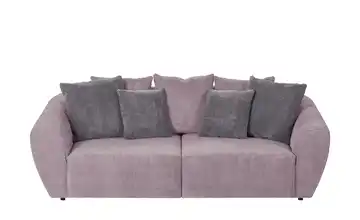 smart Big Sofa Savita Cordstoff Altrosa Farbe Zierkissen Grau 