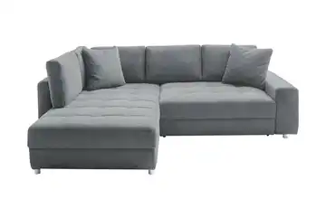 bobb Ecksofa Arissa de Luxe Steingrau Webstoff links