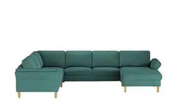 Max Schelling Wohnlandschaft Maximum Petrol Grundfunktion Massivholz links