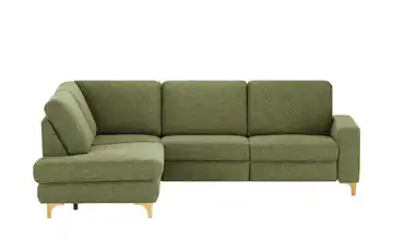 Max Schelling Ecksofa Maximum Plus Olivgrün links ohne Winkel Eiche, geölt