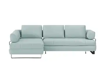 switch Ecksofa in Lederoptik Havana Rauchblau links Erweiterte Funktion