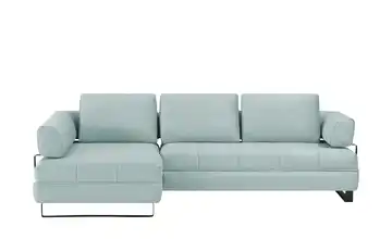 switch Ecksofa in Lederoptik Havana Rauchblau links ohne