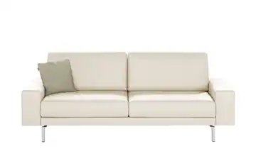 hülsta Sofa Sofabank aus Leder HS 450 Perlweiß 220 cm