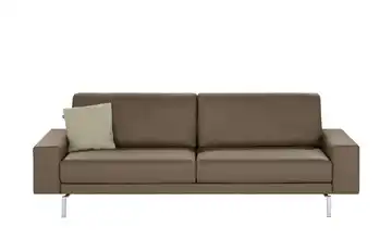 hülsta Sofa Sofabank aus Leder HS 450 Beigegrau 240 cm