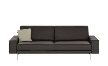 hülsta Sofa Sofabank aus Leder HS 450 Graubraun 240 cm