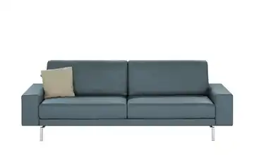 hülsta Sofa Sofabank aus Leder HS 450 Blaugrau 240 cm