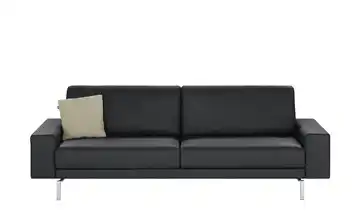 hülsta Sofa Sofabank aus Leder HS 450 Signalschwarz 240 cm